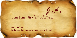 Justus Arétász névjegykártya